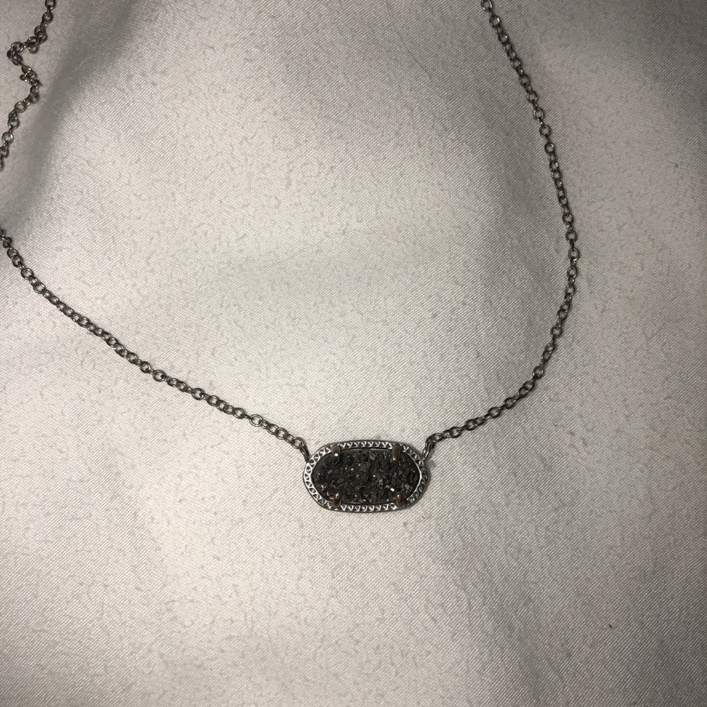 Elisa Silver Pendant Necklace | Platinum Drusy